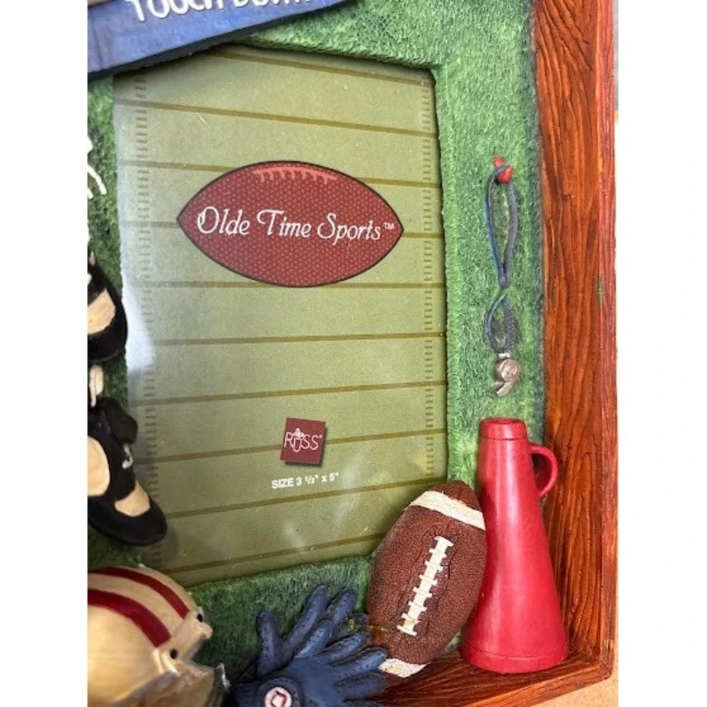 Russ Berrie Olde‎ Time Sports Football Shadowbox Frame Handpainted 3.5x5 14129